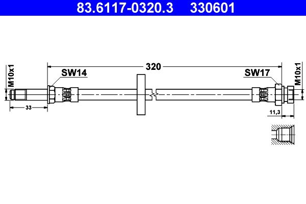Furtun frana 83.6117-0320.3 ATE