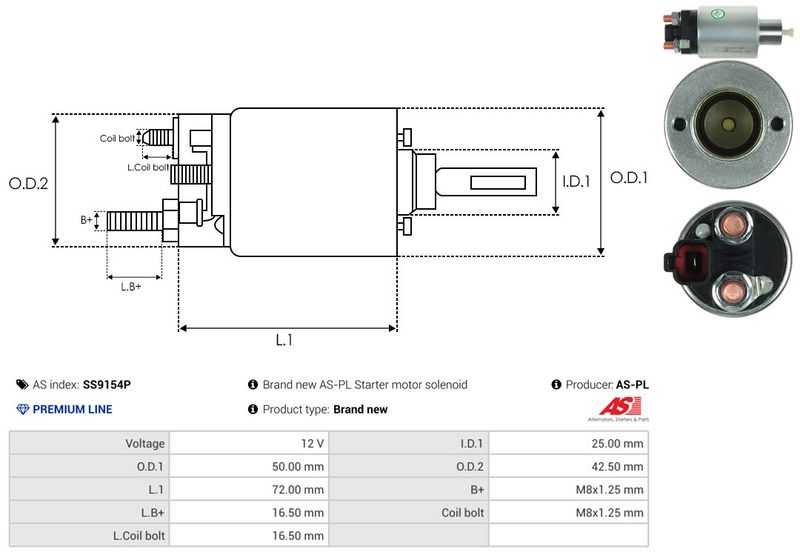 Magnetlülitus, starter, AS-PL SS9154P