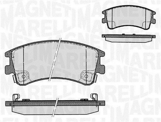 Комплект гальмівних накладок, дискове гальмо, Magneti Marelli 363916060295