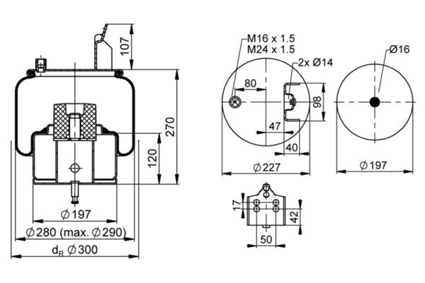 Mech, pneumatické odpružení 1 DF 20 E-2