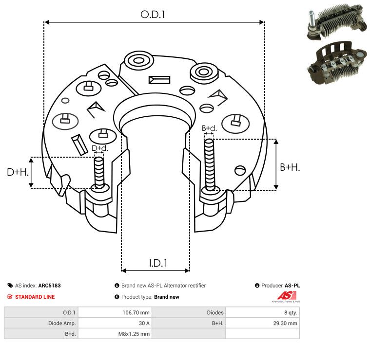 AS-PL ARC5183 Rectifier, alternator