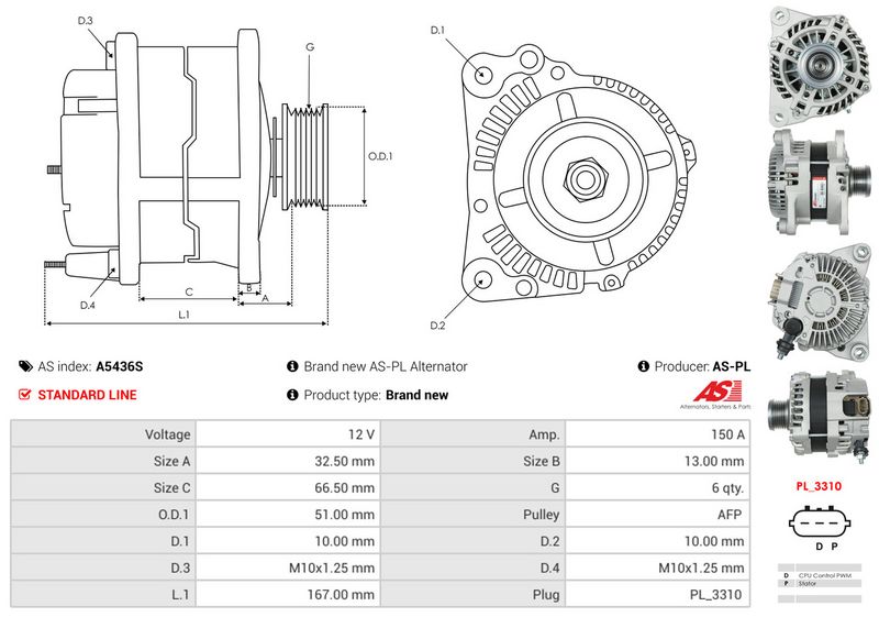 AS-PL A5436S Alternator