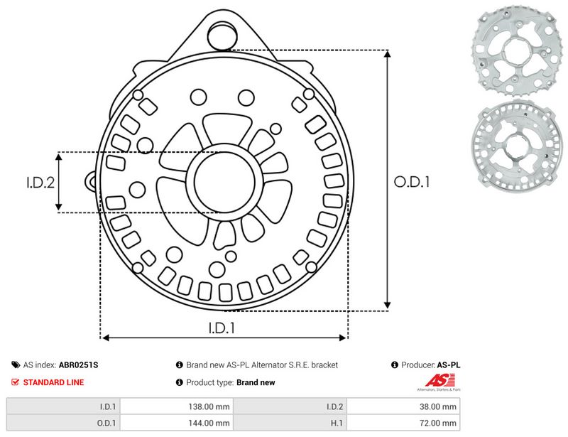 Kaitsekate, generaator, AS-PL ABR0251S