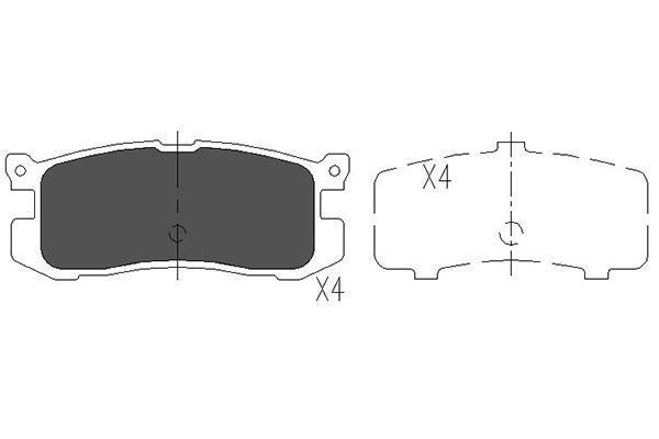 Комплект гальмівних накладок, дискове гальмо, Kavo Parts KBP-4537