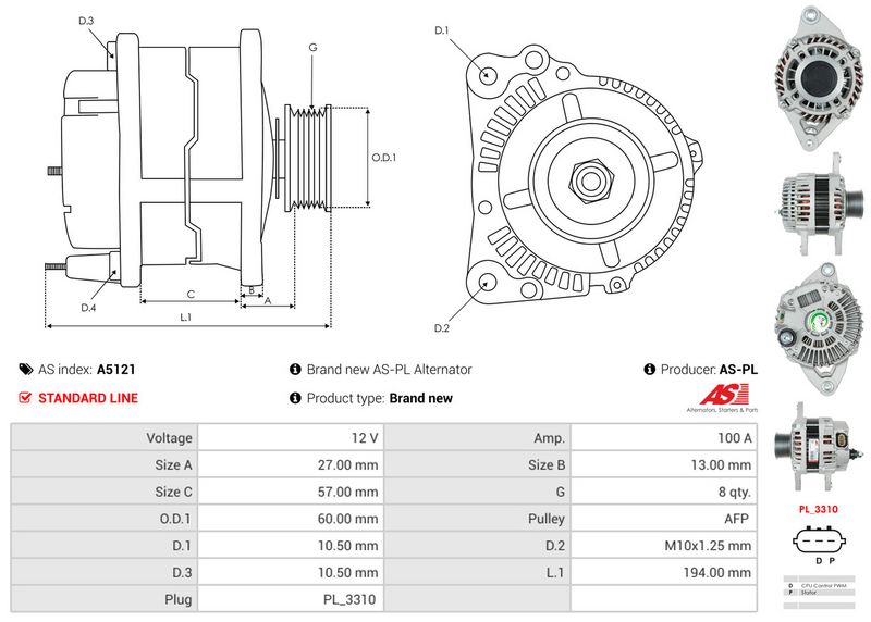 AS-PL A5121 Alternator