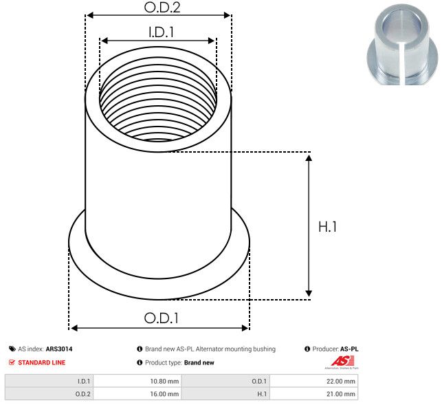 Remondikomplekt, generaator, AS-PL ARS3014