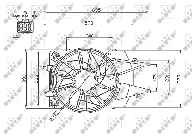 NRF ventilátor, motorhűtés 47743