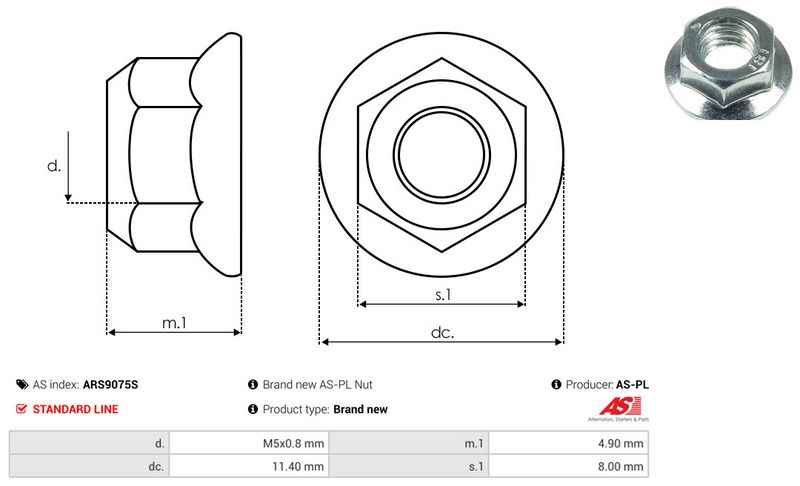 AS-PL ARS9075S Repair Set, alternator