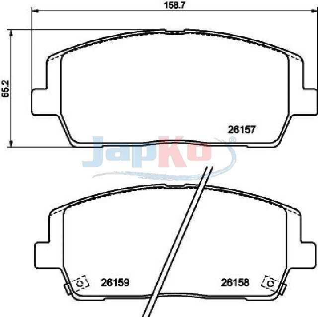 JAPKO 50H30 Brake Pad Set, disc brake