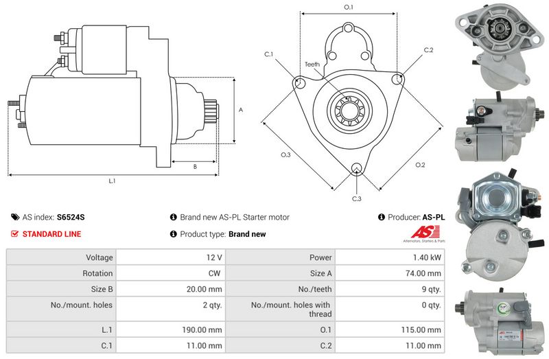 AS-PL S6524S Starteris