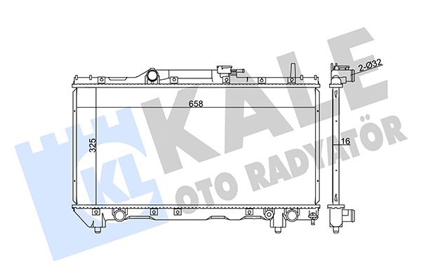 KALE TOYOTA Радиатор охлаждения двигатель. Carina E 1.6/1.8 92-