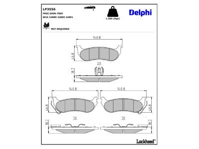 DELPHI LP3556 - Brake Pad Set, disc brake