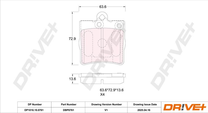 Set placute frana,frana disc DP1010.10.0761 Dr!ve+