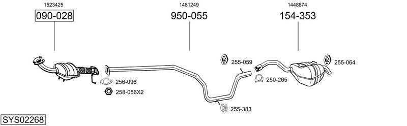 BOSAL kipufogórendszer SYS02268