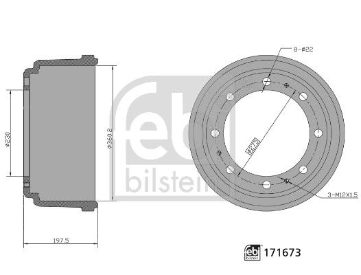 FEBI BILSTEIN 171673 - Stabdžių būgnas