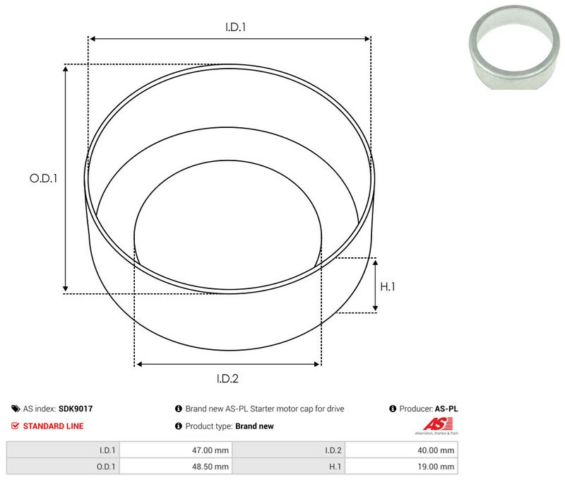 AS-PL SDK9017 Repair Kit, starter
