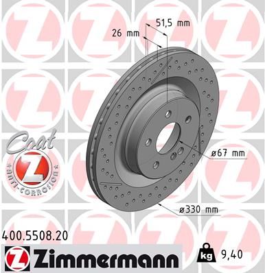 Гальмівний диск, Zimmermann 400.5508.20