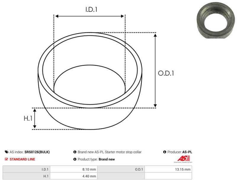 AS-PL SRS0126(BULK) Repair Kit, starter