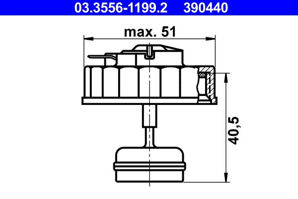 ATE Dop, remvloeistofreservoir 03.3556-1199.2