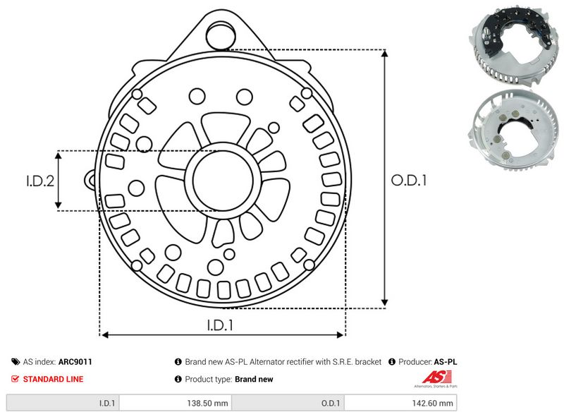 AS-PL ARC9011 Rectifier, alternator