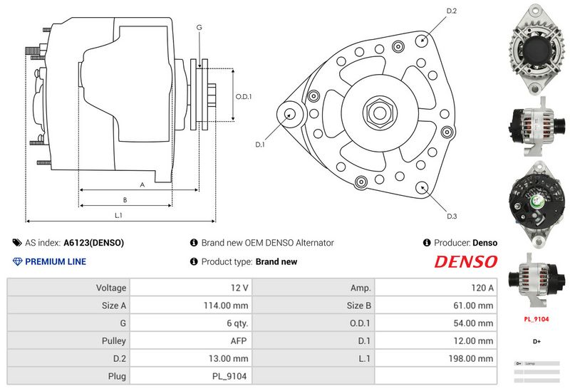 AS-PL A6123(DENSO) Alternator