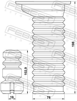 FEBEST TSHB-NLP10F-KIT Dust Cover Kit, shock absorber