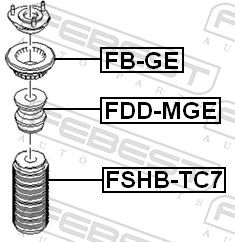 Підшипник котіння, опорний підшипник амортизатора, Febest FB-GE