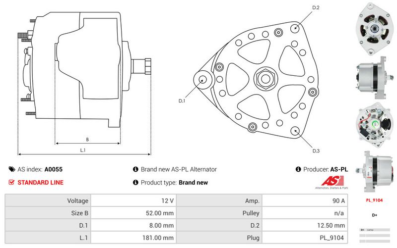 AS-PL A0055 Alternator