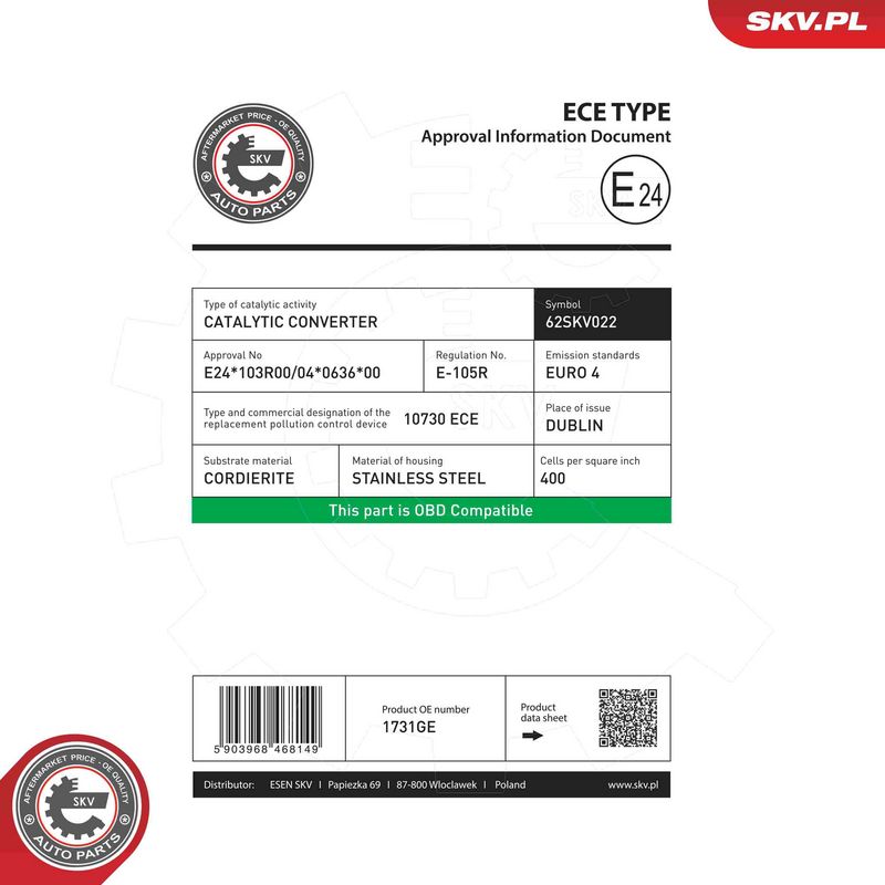 Katalüsaator, ESEN SKV 62SKV022