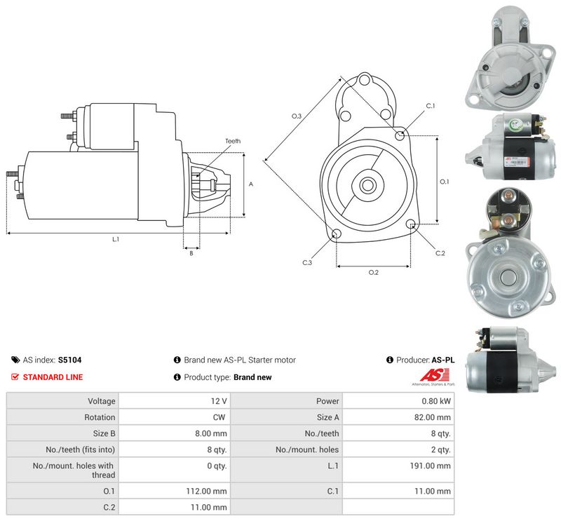 Starter, AS-PL S5104