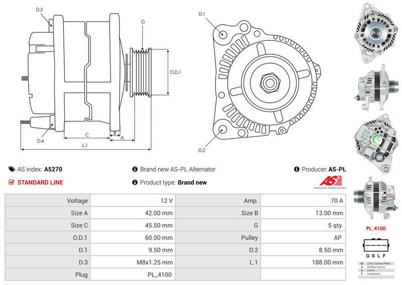AS-PL A5270 Alternator