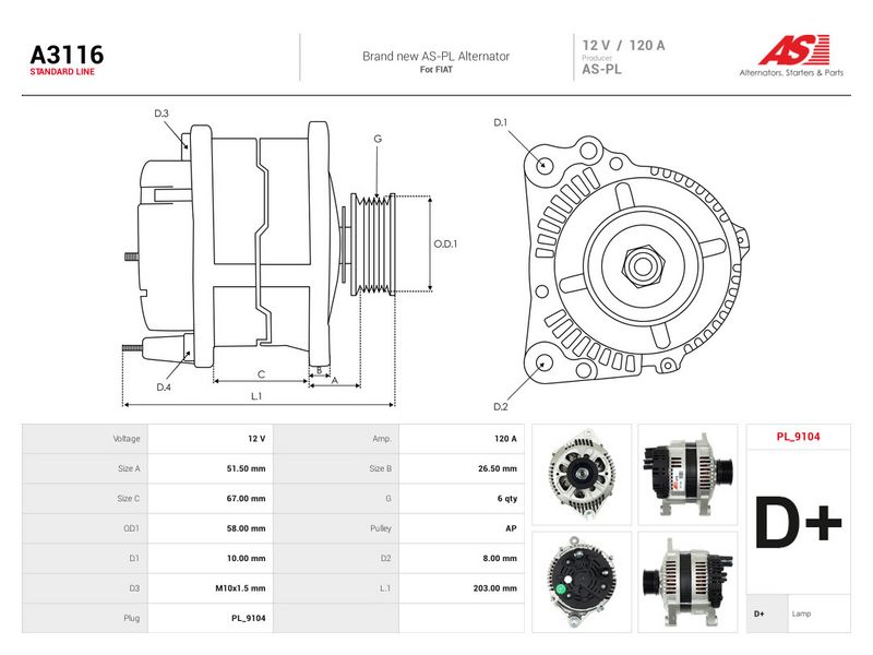 Generaator, AS-PL A3116