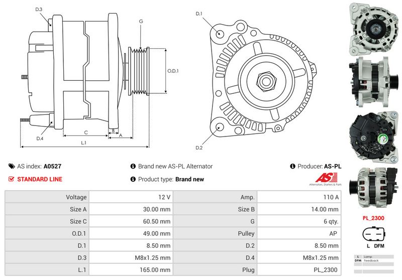 AS-PL A0527 Alternator