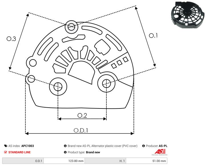 AS-PL APC1003 Protective Cap, alternator