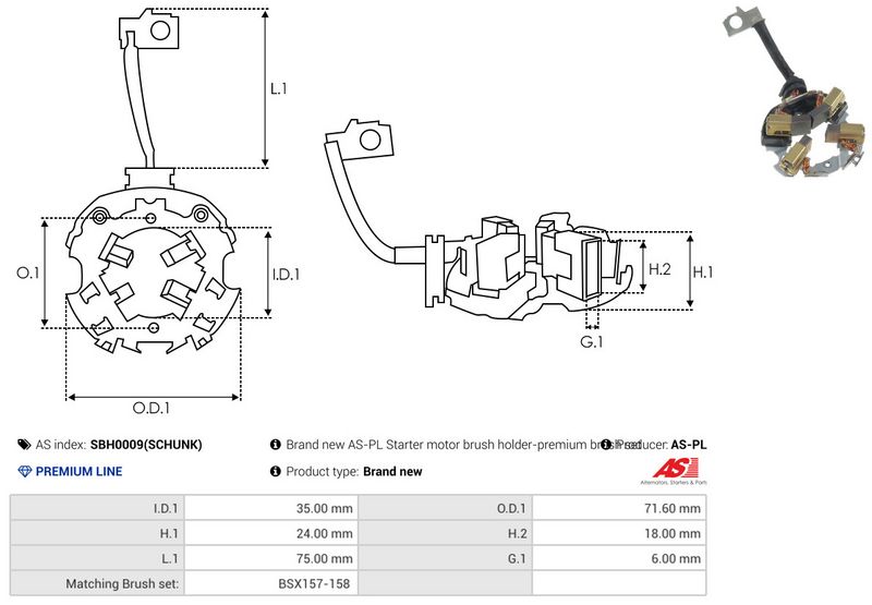 AS-PL SBH0009(SCHUNK) Holder, carbon brushes