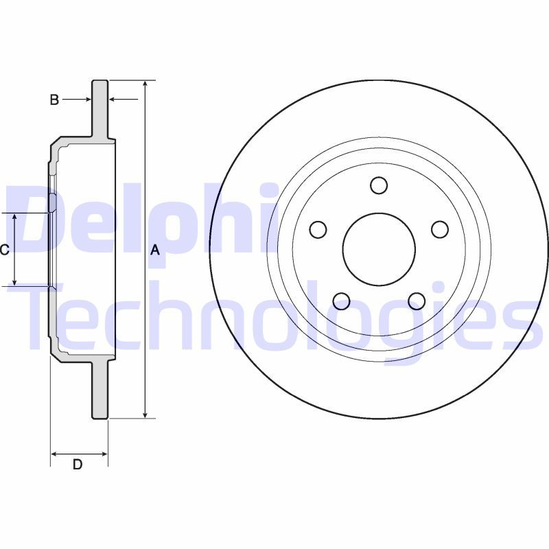 DELPHI JEEP Диск гальмівний задній Grand Cherokee 17&quot;