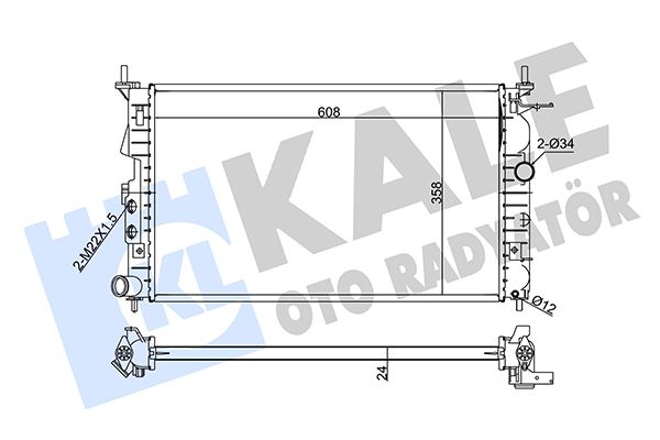 KALE OPEL радиатор охлаждения Vectra B 1.6/2.2