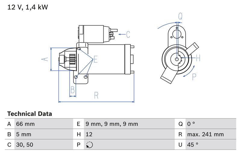 BOSCH önindító 0 986 024 980