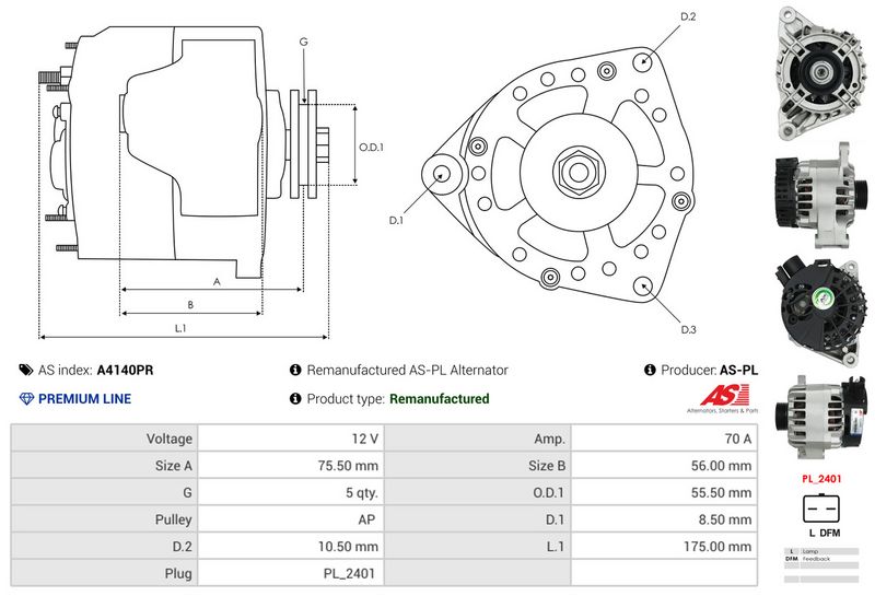 AS-PL A4140PR Alternator