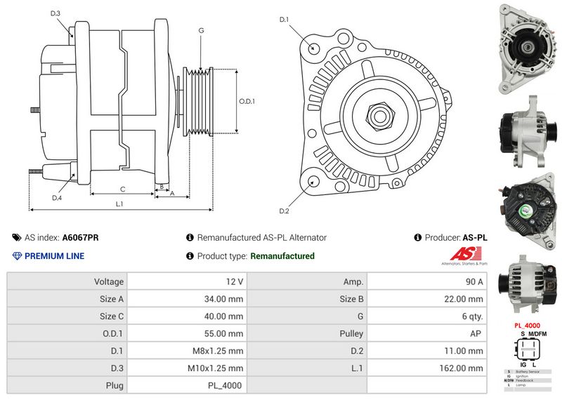 AS-PL A6067PR Alternator