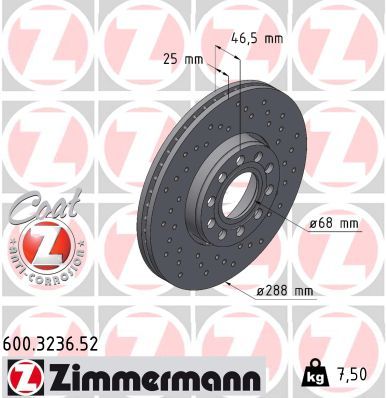 Гальмівний диск, Zimmermann 600.3236.52