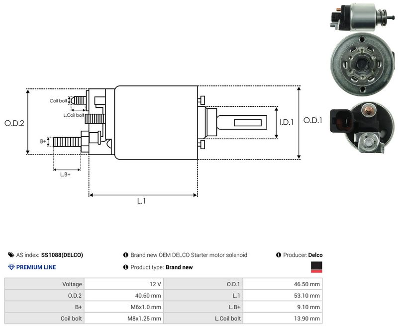 AS-PL SS1088(DELCO) Solenoid Switch, starter