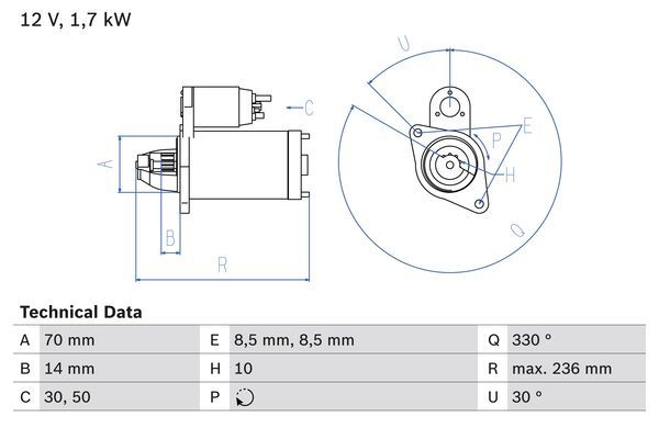 Стартер, Bosch 0986018180