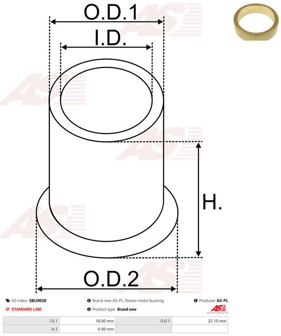 Puks, starterivõll, AS-PL SBU9020