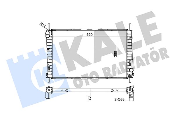 KALE FORD радіатор охолодження Mondeo III 1.8/2.0 00-