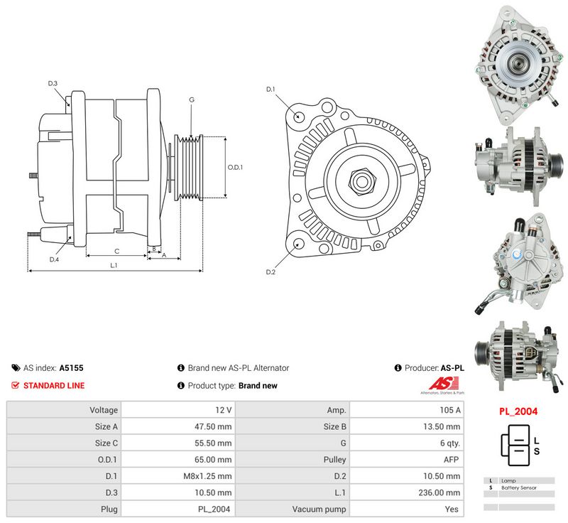 Generaator, AS-PL A5155