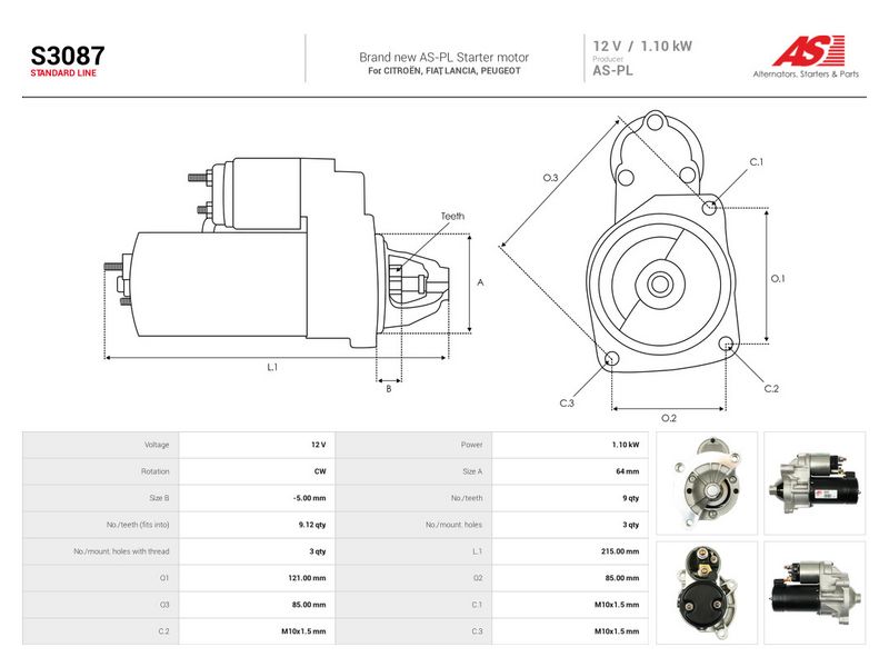 Starter, AS-PL S3087
