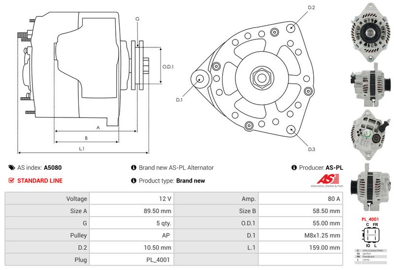 Generaator, AS-PL A5080