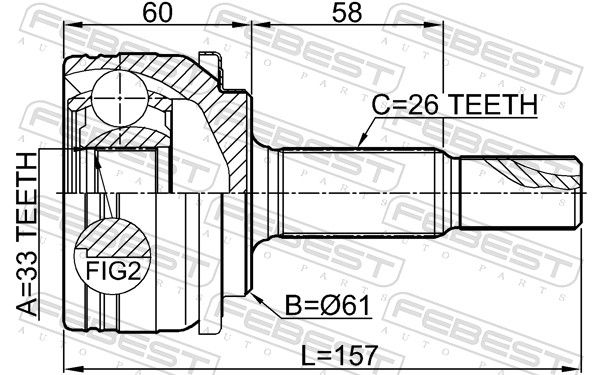 FEBEST 0110-AXVA70 Joint Kit, drive shaft