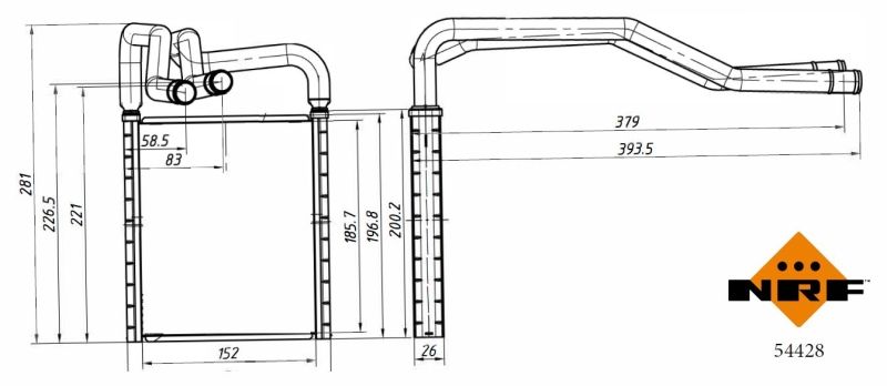 Теплообмінник, система опалення салону, Nrf 54428